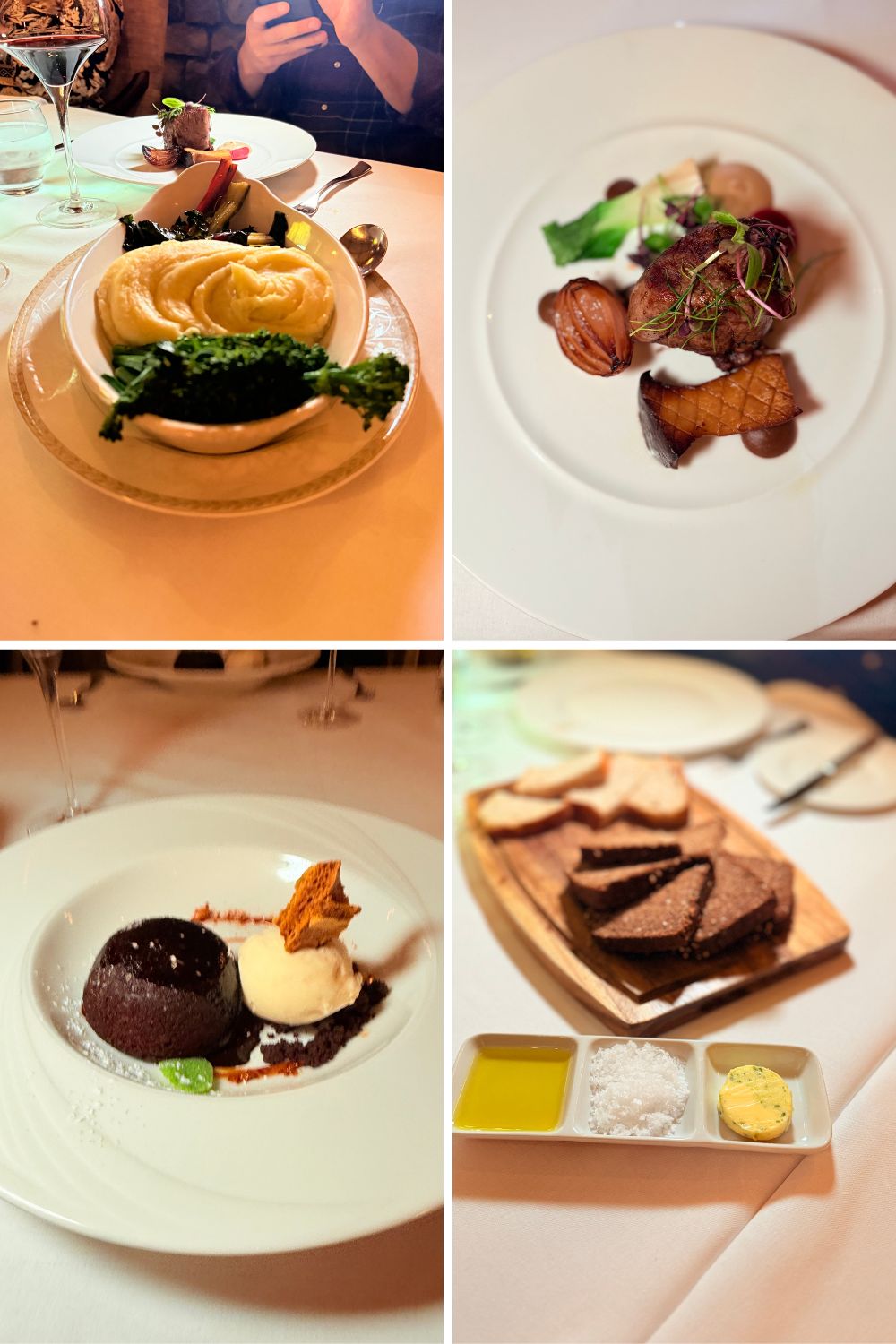 Steak dinner at Lough Rynn hotel